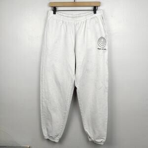 Palo Santo Studios Sweatpants Small Medium White Purple Tie Dye Peace on Earth